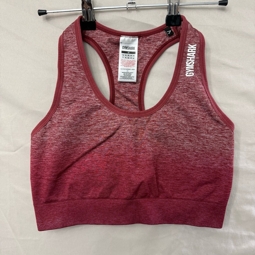 Gymshark Women’s Seamless Racerback Sports Bra Size Medium Red Heather Athletic